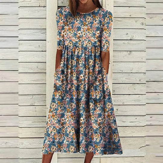 Antonia – Vintage Bloom Midi Dress