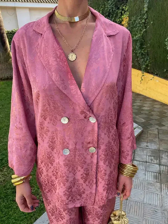 Solvaira – Embroidered Two-Piece Power Set for Women