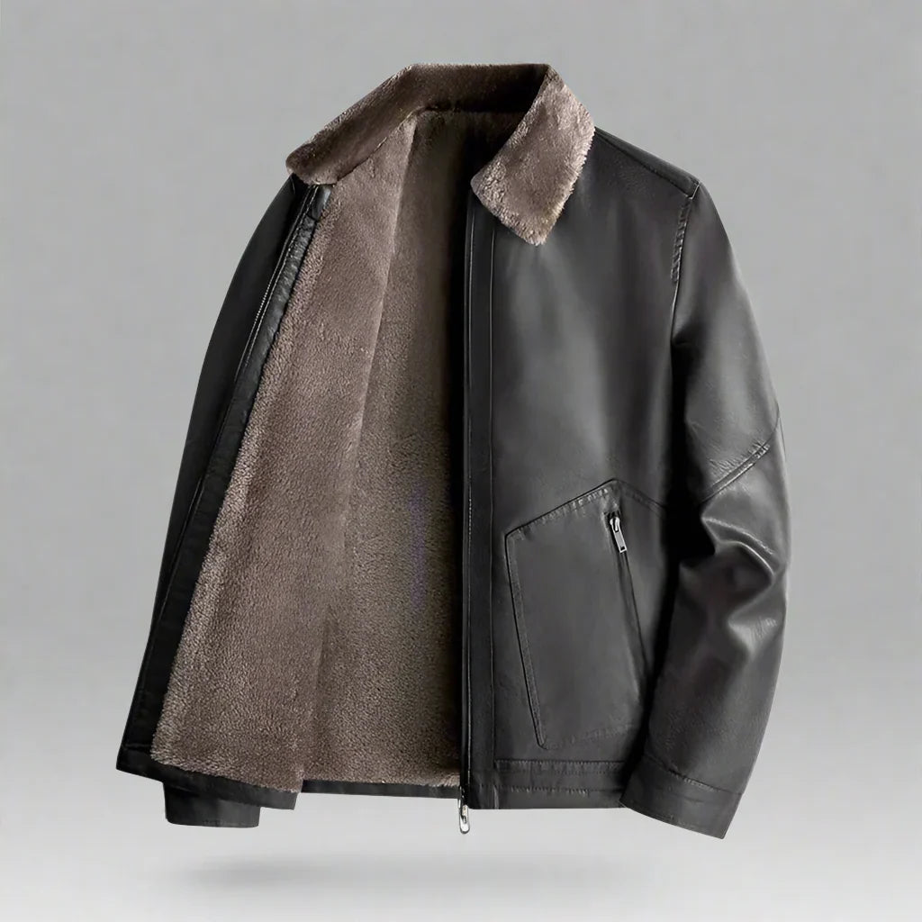 Leon – Shearling-Lined Leather Jacket for Men