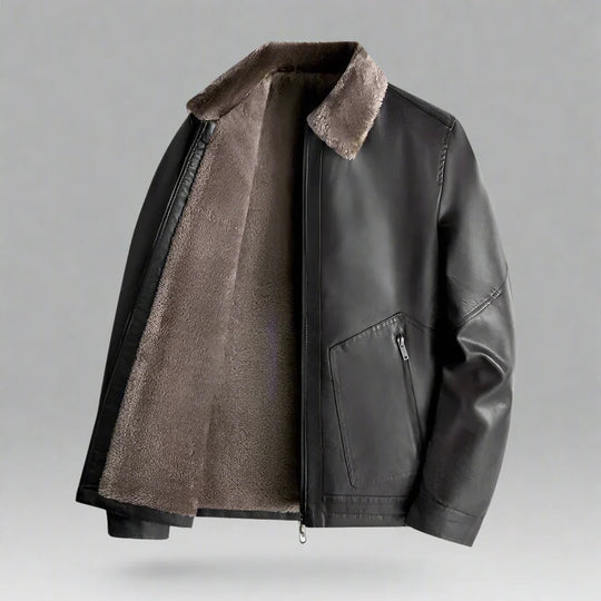 Leon – Shearling-Lined Leather Jacket for Men