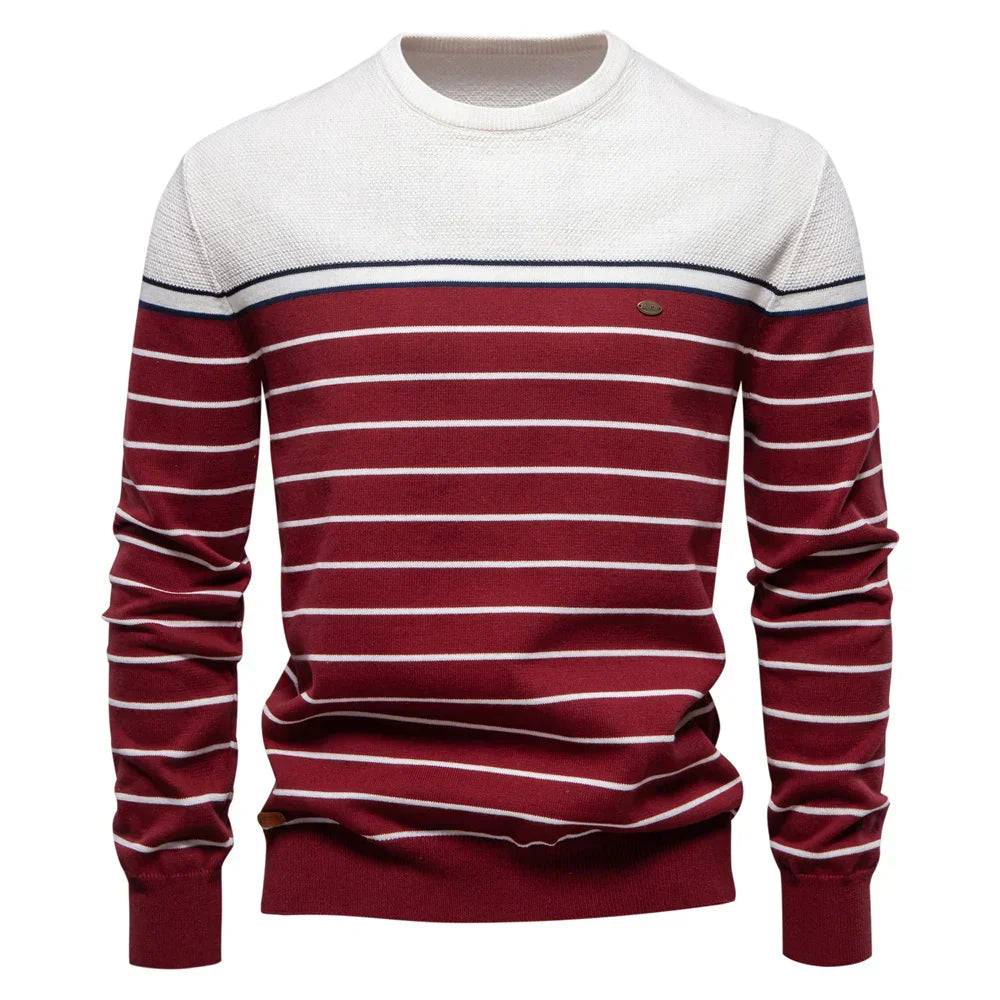 Jason – Striped Crewneck Sweater for Men