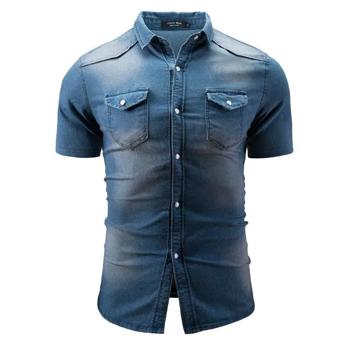 Daxon – Denim Short-Sleeve Shirt for Men