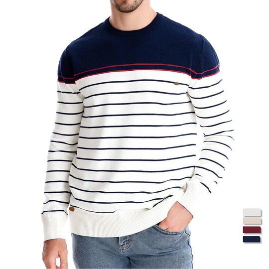 Jason – Striped Crewneck Sweater for Men