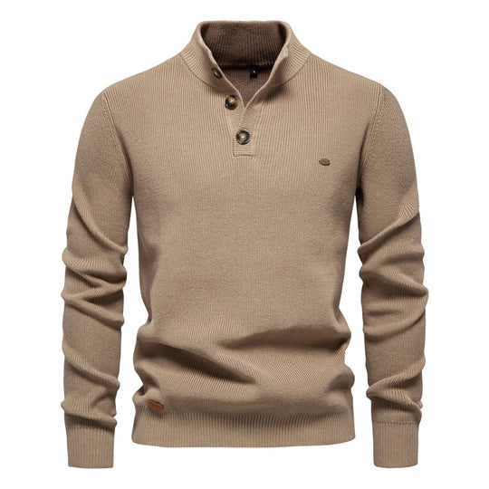 Alexander – Button-Collar Knit Sweater for Men