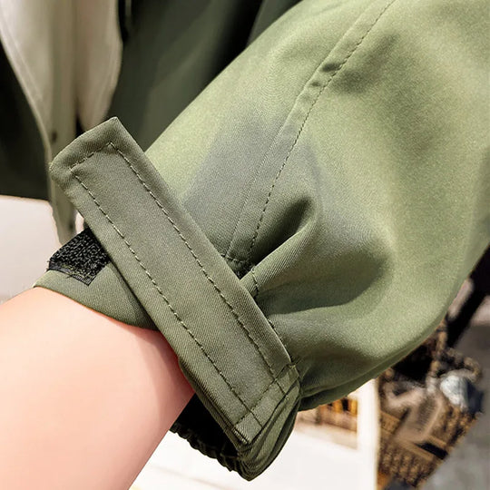 Lieselotte – Two-Tone Hooded A-Line Jacket for Women