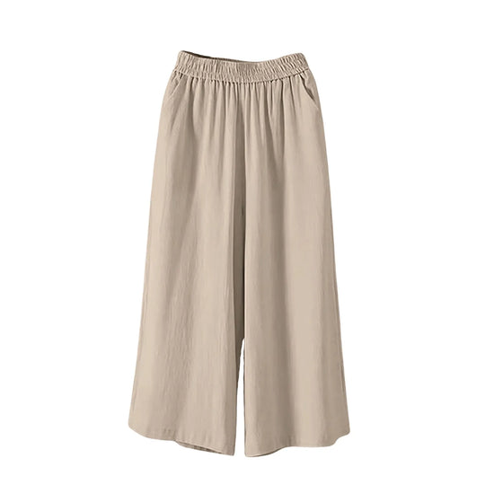 Evana – Breezy Wide-Leg Cotton Culottes for Women