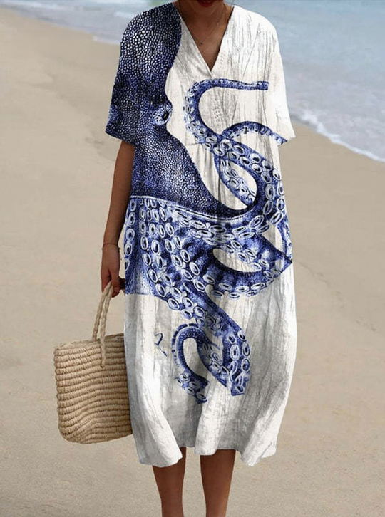 Helena – Ocean Muse Kaftan Dress