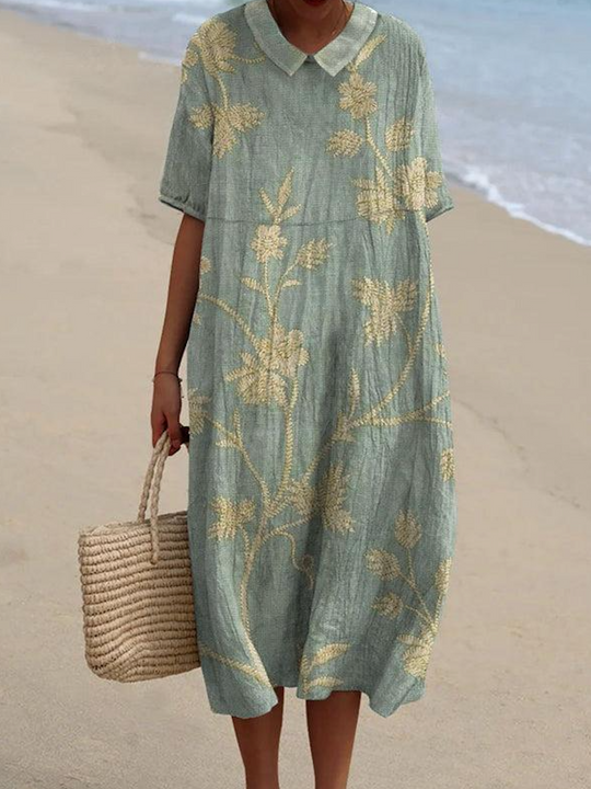 Izabella – Vintage Botanical Cotton Dress