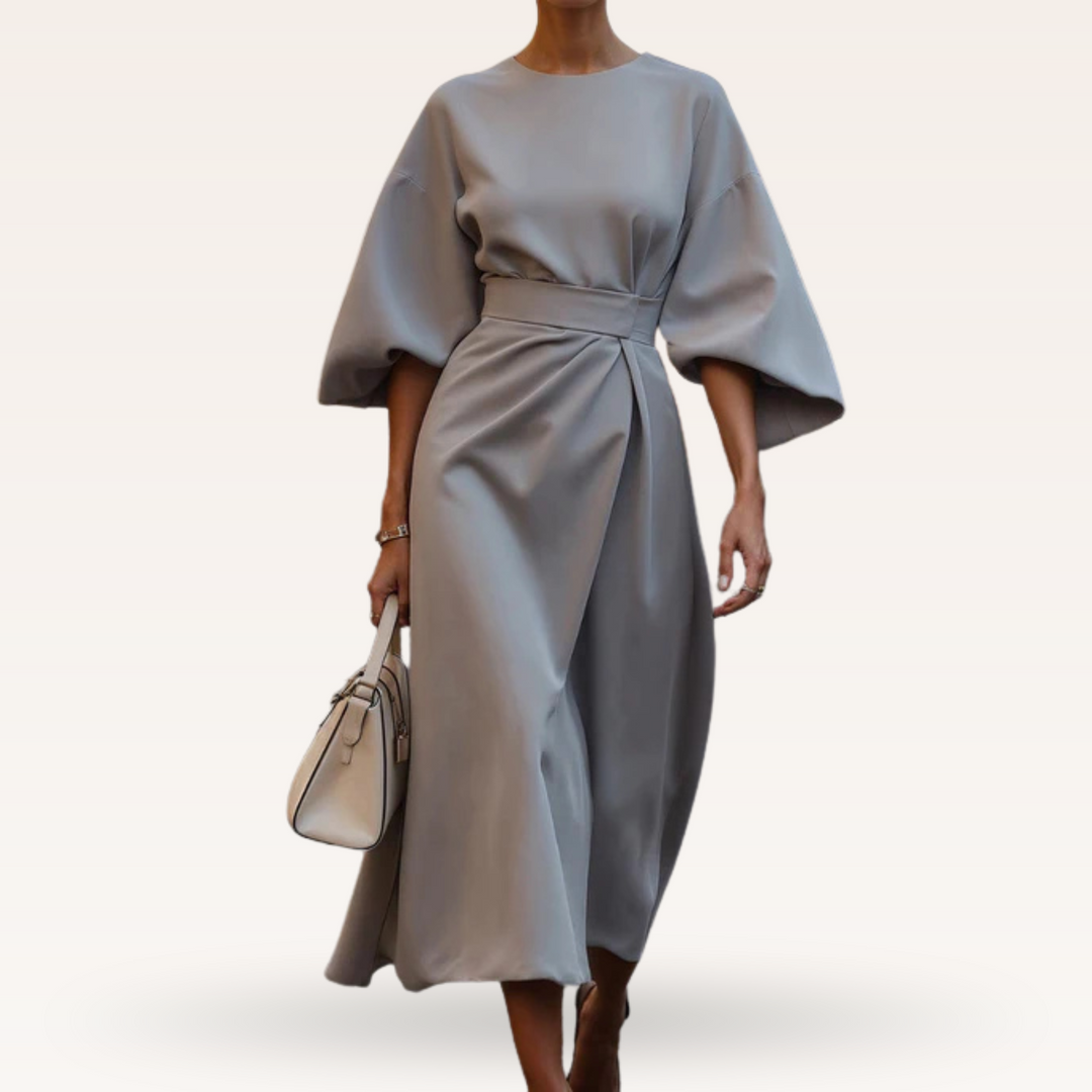 Cashmere – Kimono-Inspired Belted Midi Dress for Women