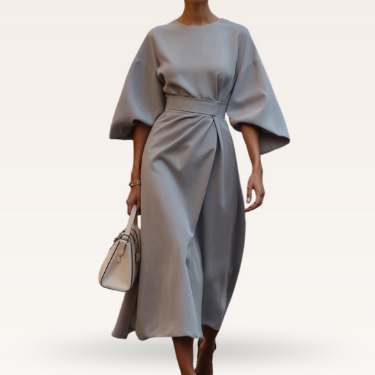 Cashmere – Kimono-Inspired Belted Midi Dress for Women