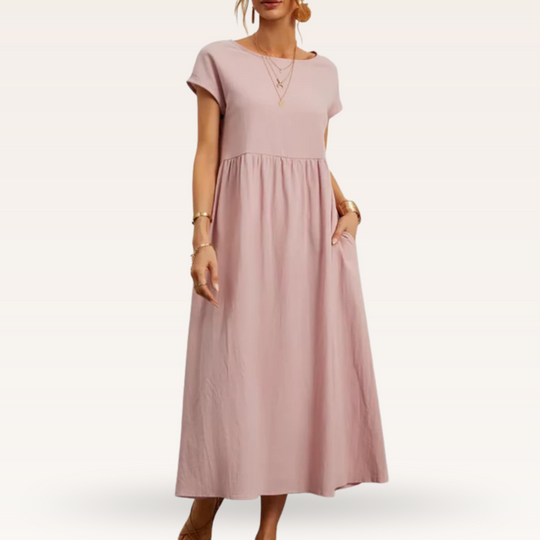Margherita – Casual Cap Sleeve Cotton Maxi Dress for Women
