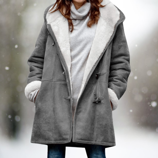 Lydia – Faux Shearling Hooded Coat for Women