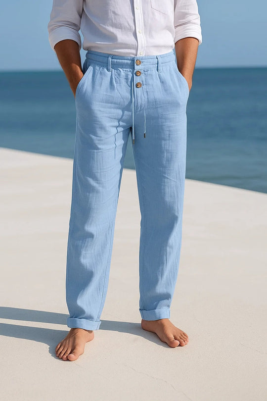 Bravino – Relaxed Linen Blend Trousers for Men