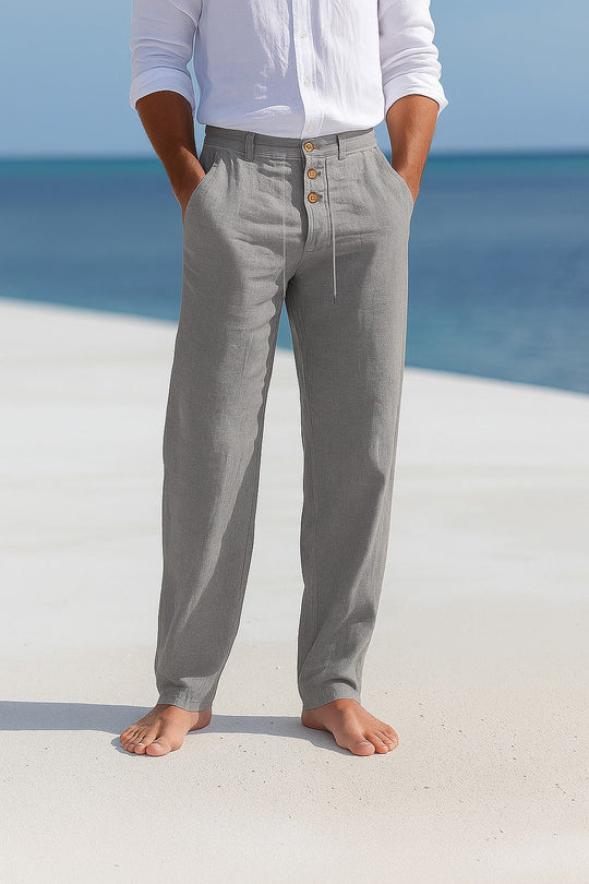 Bravino – Relaxed Linen Blend Trousers for Men