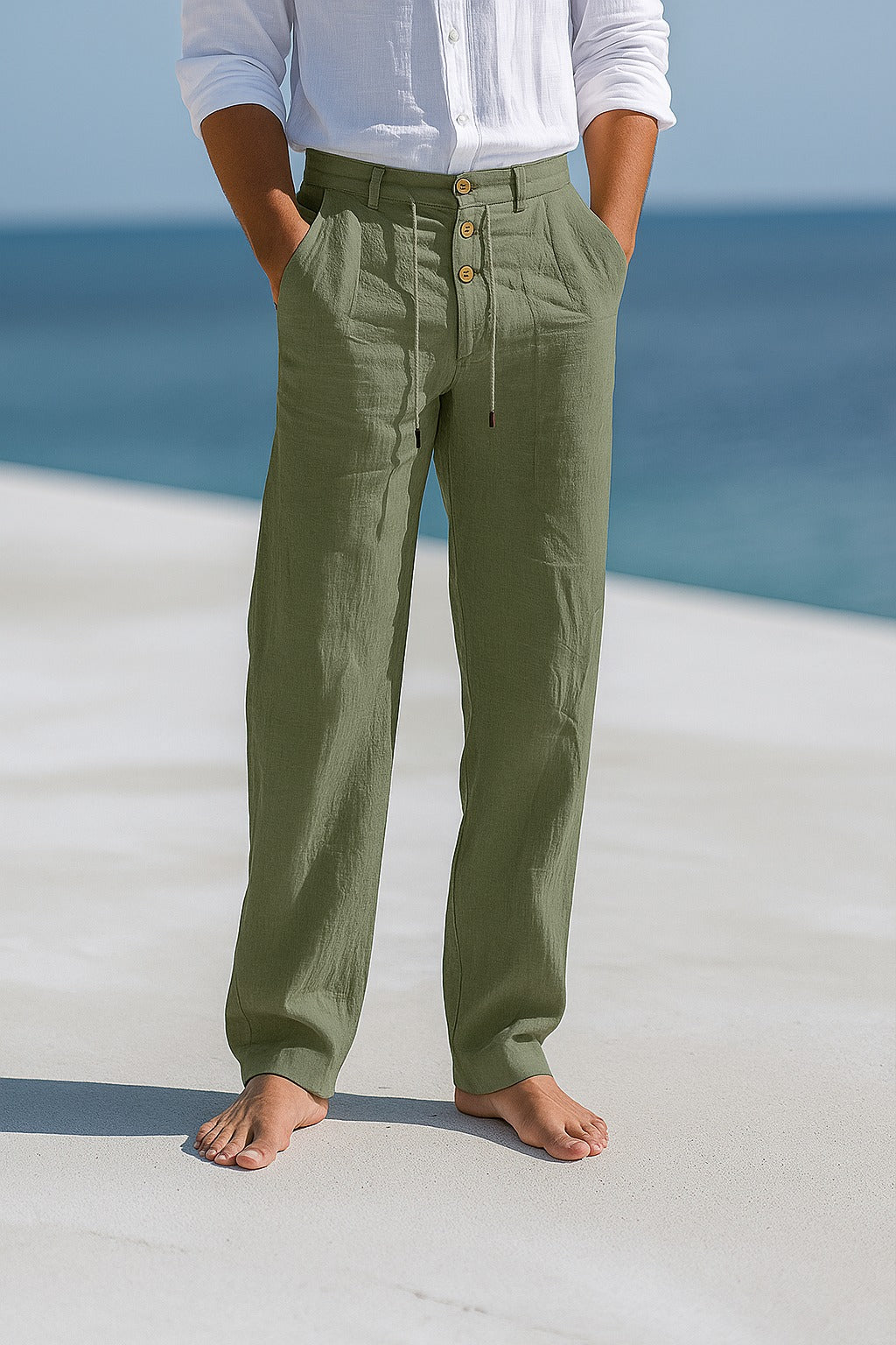 Bravino – Relaxed Linen Blend Trousers for Men