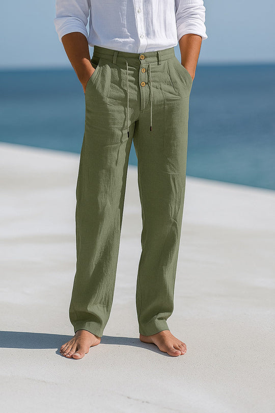 Bravino – Relaxed Linen Blend Trousers for Men