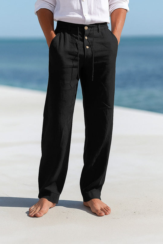 Bravino – Relaxed Linen Blend Trousers for Men