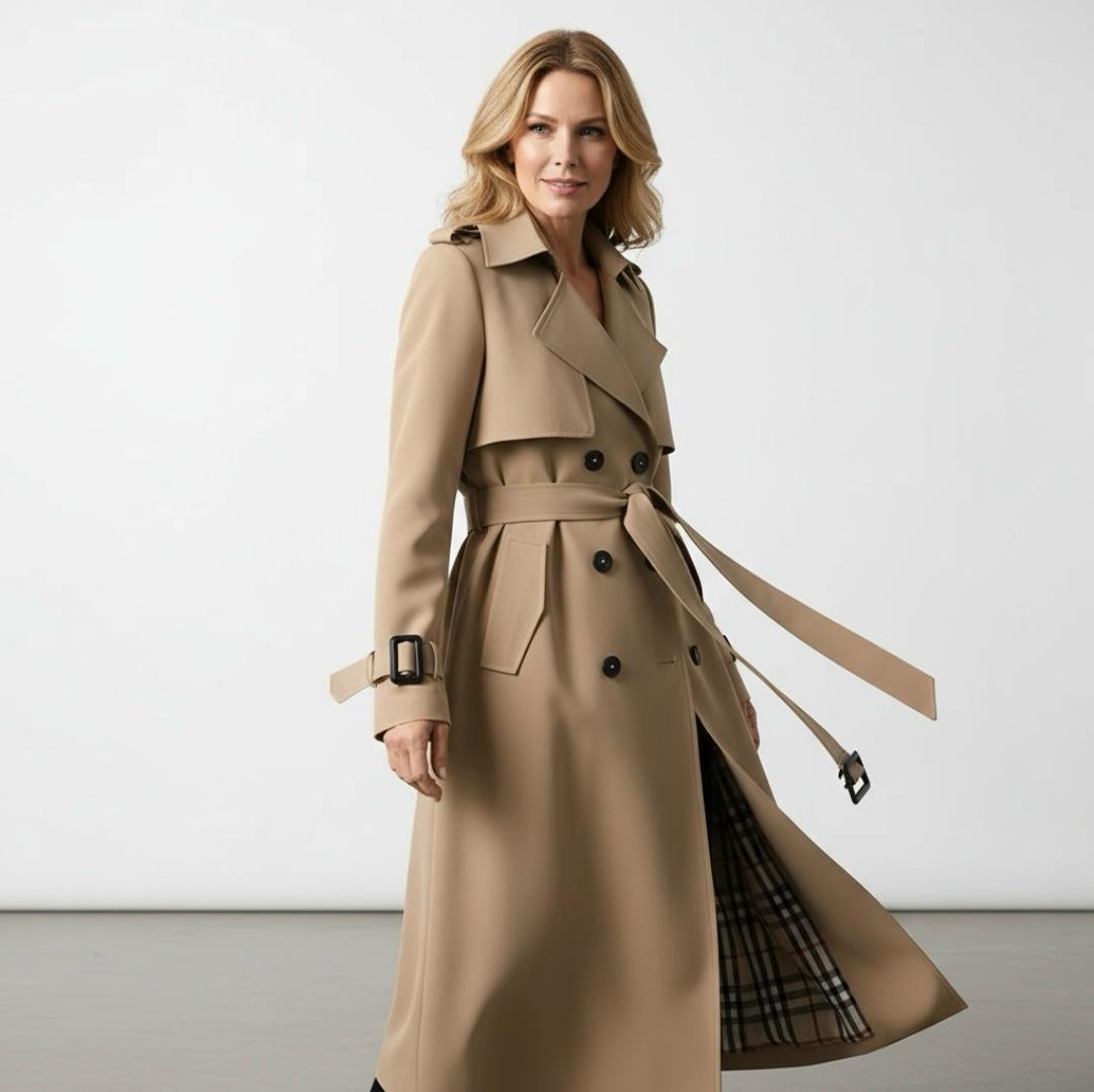 Elodie – Double-Breasted Trench Coat for Women