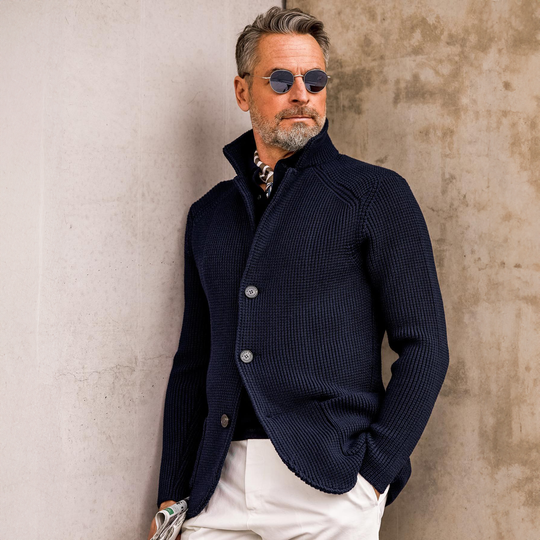 Victor – Knit Button-Up Cardigan for Men