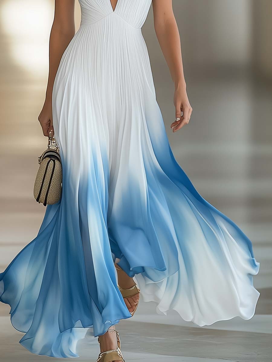 Heath – Ombre Pleated Maxi Dress