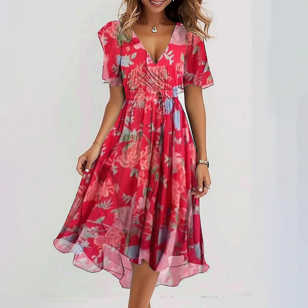 Isla – Flutter Sleeve Boho Midi Dress