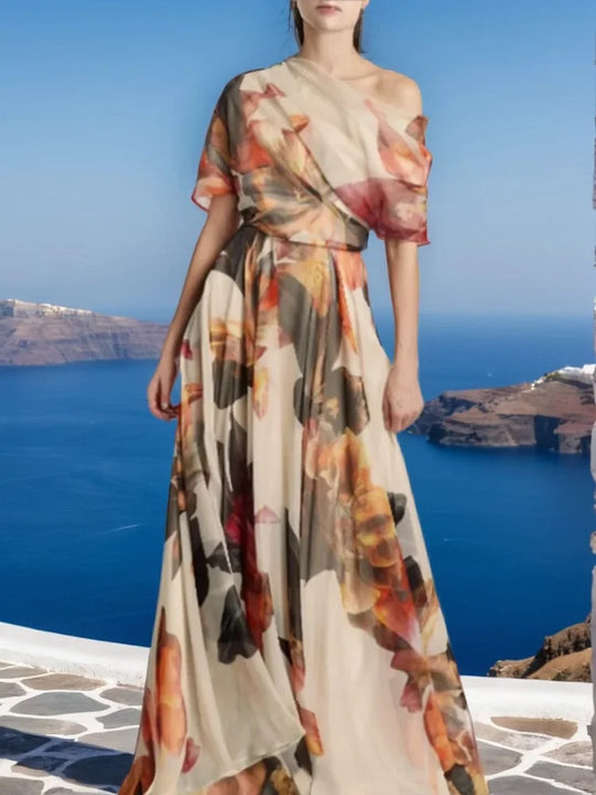 Maraya – Watercolor Chiffon Gown