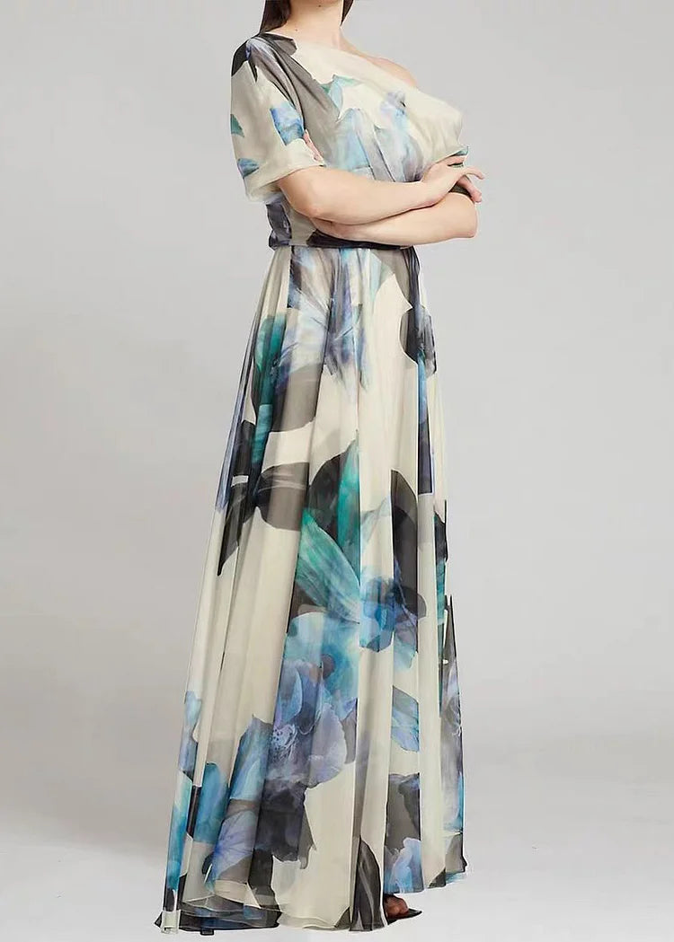 Maraya – Watercolor Chiffon Gown