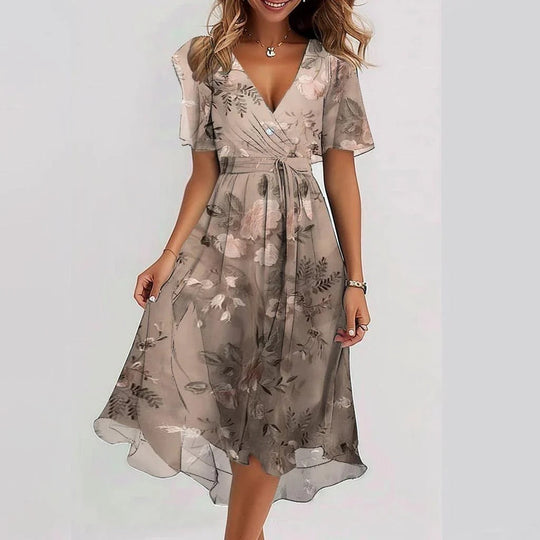 Isla – Flutter Sleeve Boho Midi Dress