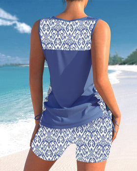 Coral – Boho Breeze Tank & Shorts Set for Women