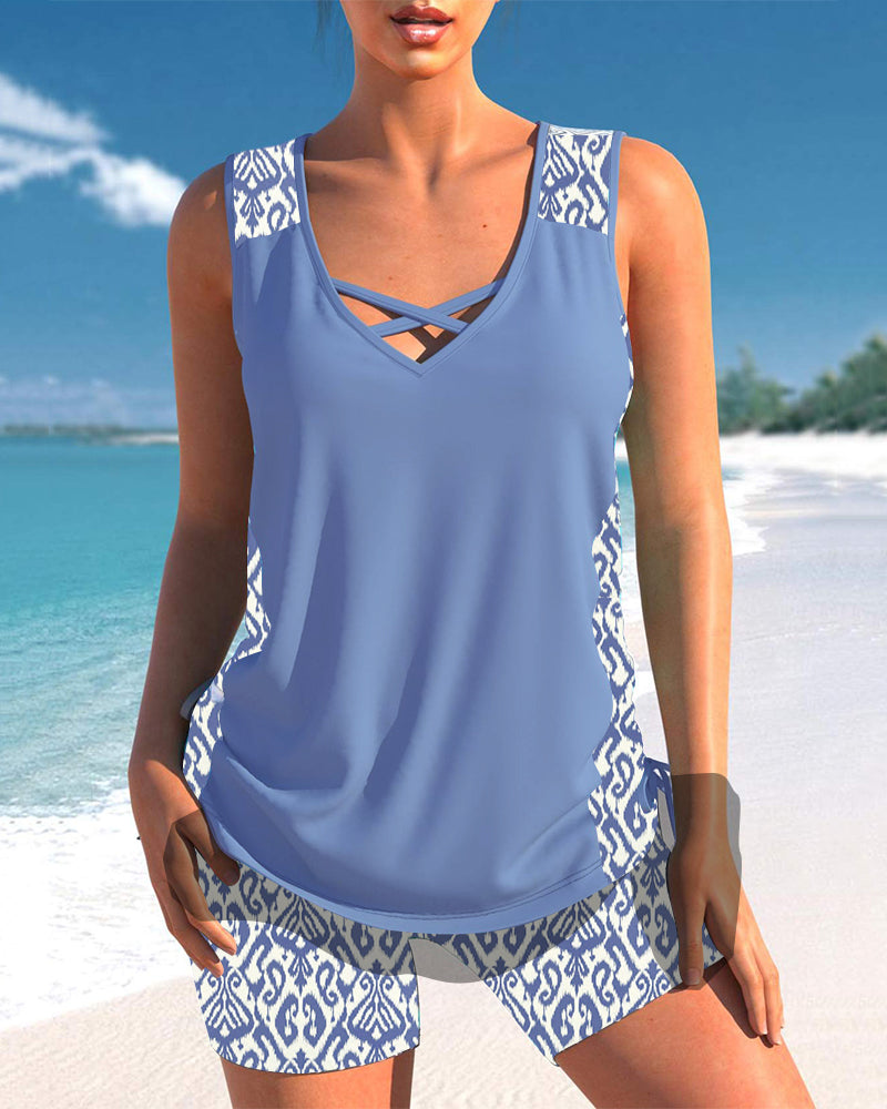 Coral – Boho Breeze Tank & Shorts Set for Women