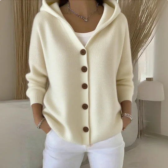 Althea – Button-Up Knit Hoodie for Women