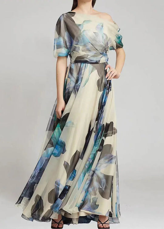 Maraya – Watercolor Chiffon Gown