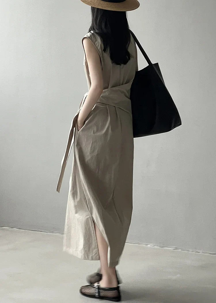 Nancey – Minimalist Linen Wrap Dress