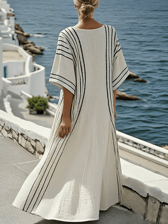 Kaisa – Boho Striped Kaftan Dress for Women