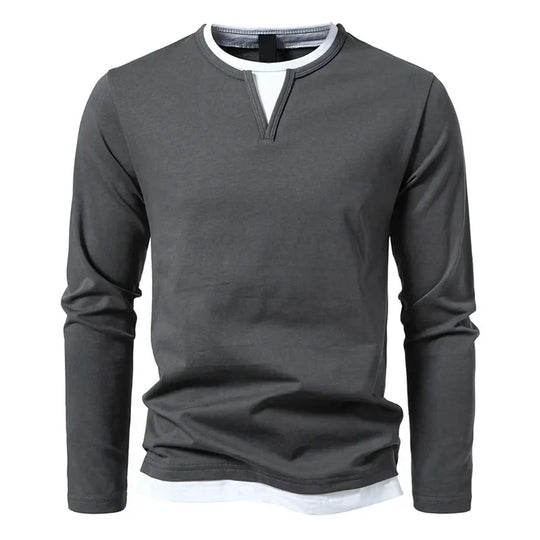 Elias – Modern Henley Long Sleeve Shirt for Men