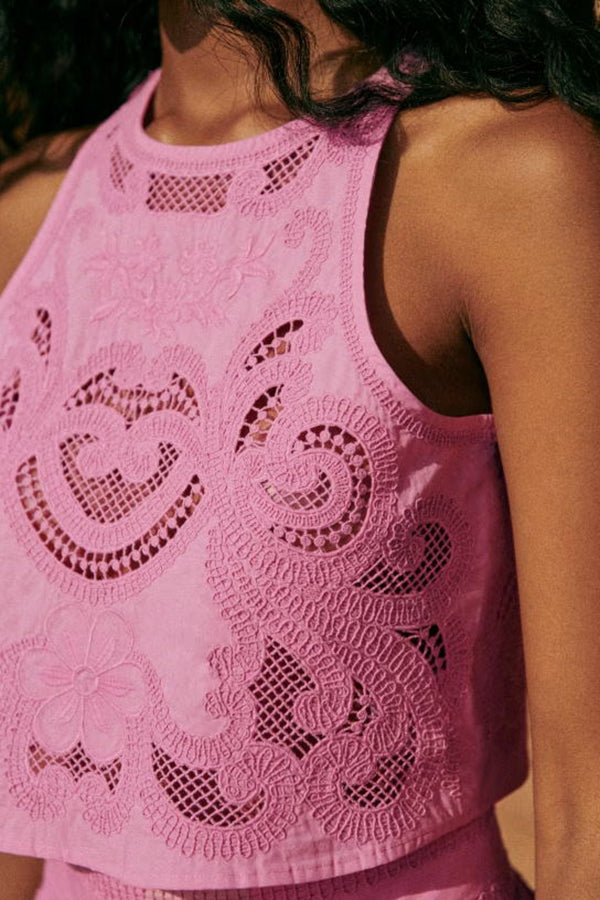 Zirella – Embroidered Eyelet Co-ord Set for Women