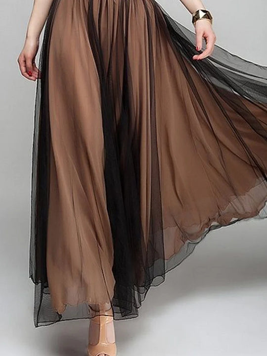 Waverly  – Chiffon Belted A-Line Maxi Dress