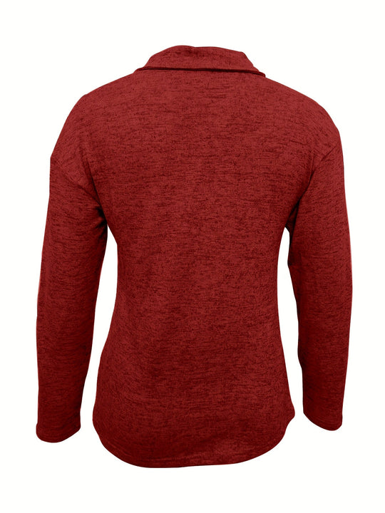 Seraya – Zip Collar Long-Sleeve Top for Women