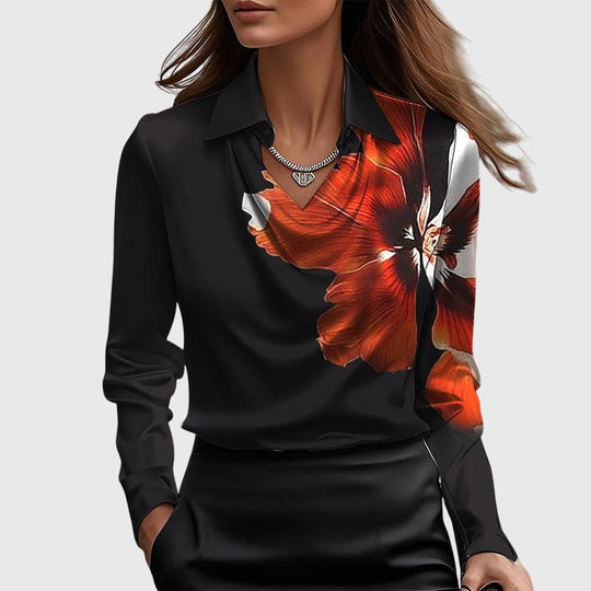 Silvaya – Satin Cowl Neck Blouse for Women