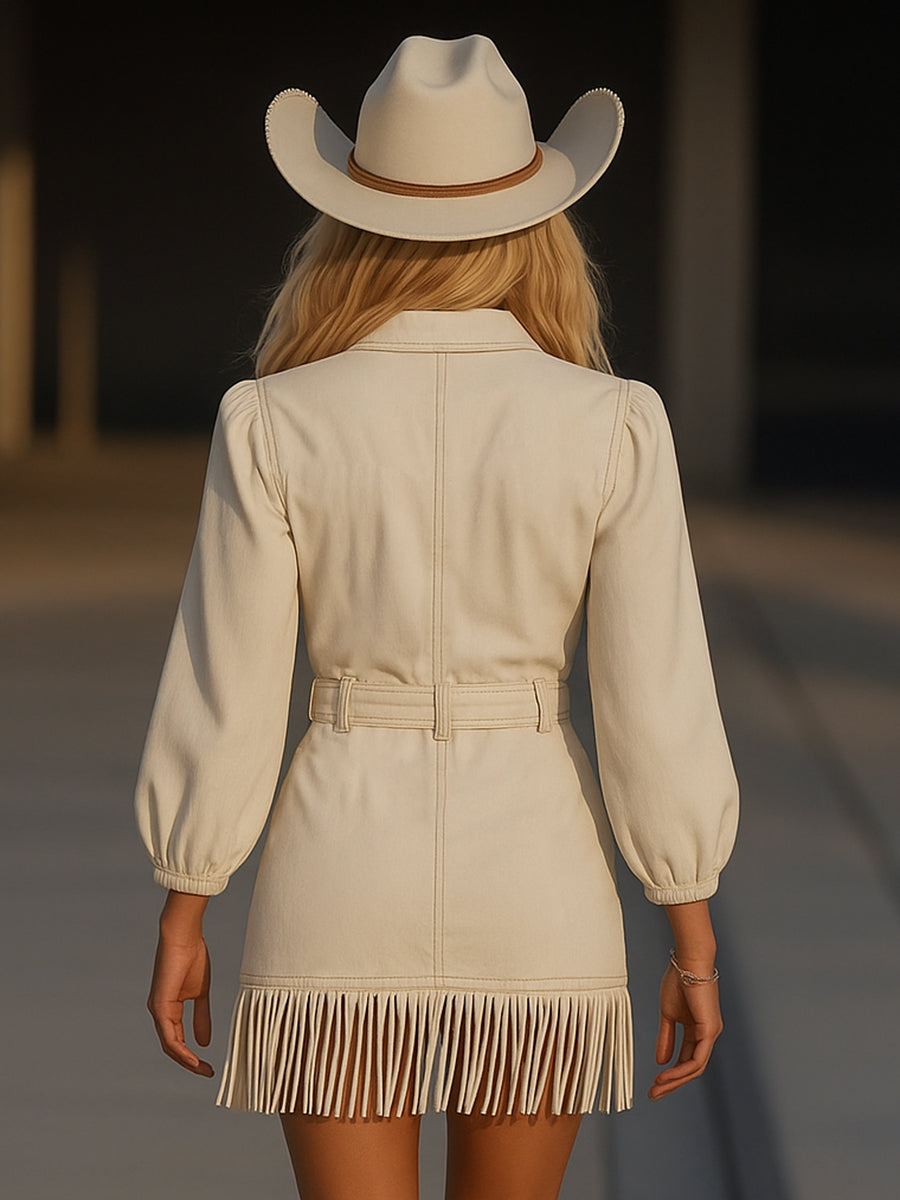 Jensen – Belted Fringe Romper
