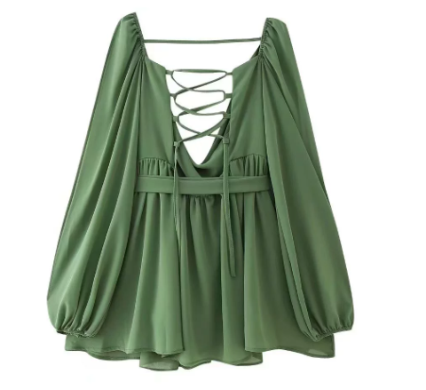 Veronica – Flowy Boho Lace-Up Mini Dress for Women