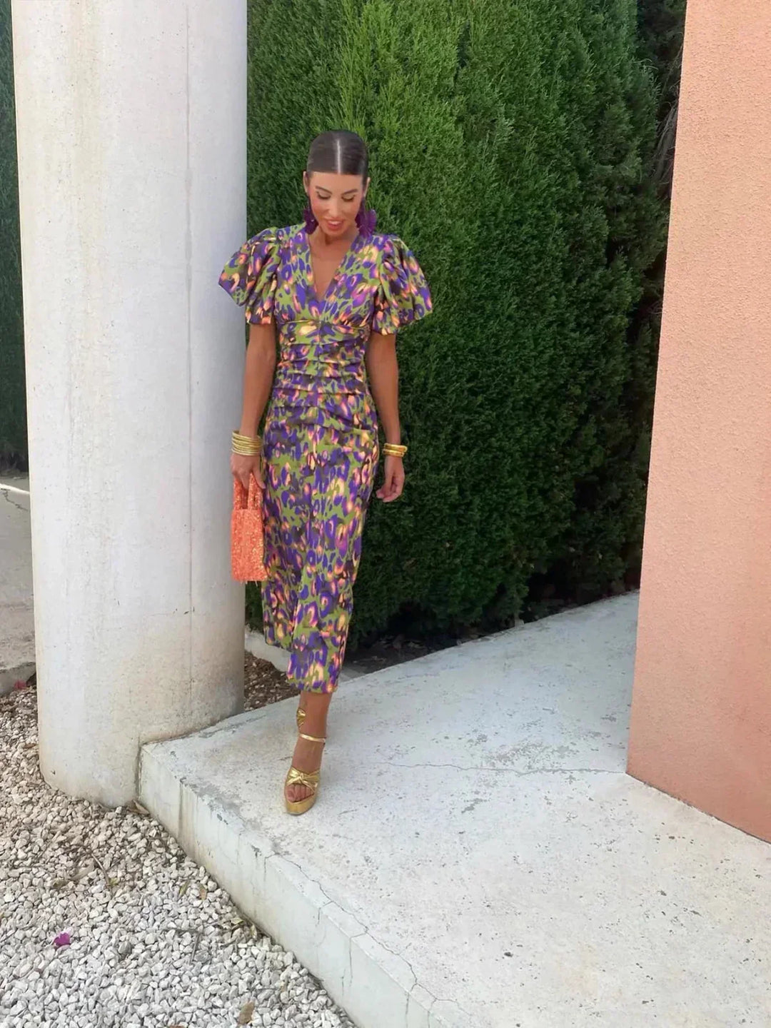 Lunaria – Garden Bloom Midi Dress for Women