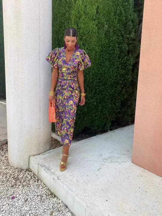 Lunaria – Garden Bloom Midi Dress for Women
