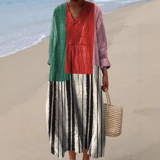Ziva – Geometric Print Boho Beach Kaftan