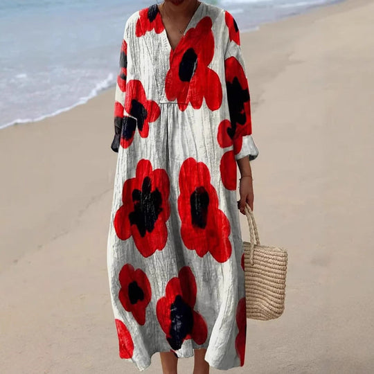 Ziva – Geometric Print Boho Beach Kaftan
