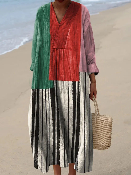 Ziva – Geometric Print Boho Beach Kaftan