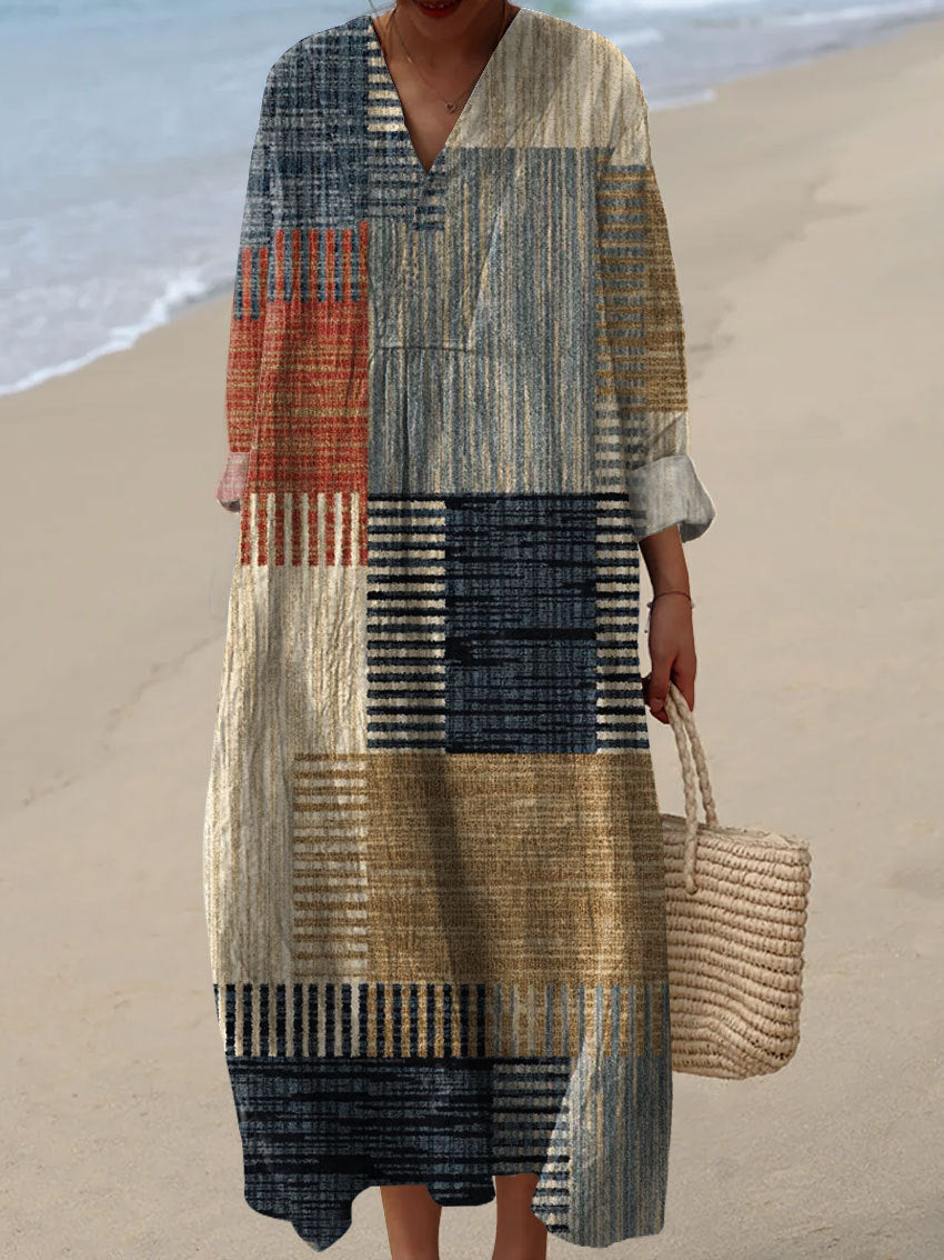 Ziva – Geometric Print Boho Beach Kaftan