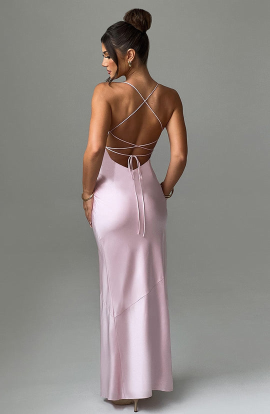 Marcielle – Strapless Satin Slit Gown for Women
