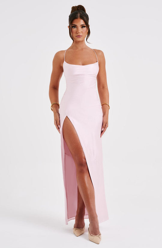 Marcielle – Strapless Satin Slit Gown for Women
