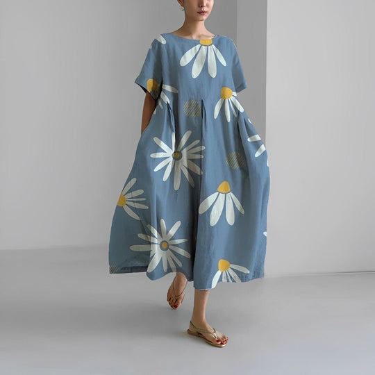 Florae – Oversized Floral Cotton Maxi Dress